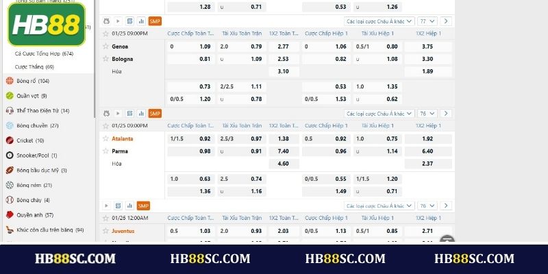 Bộ môn cá cược hấp dẫn có tại thể thao HB88