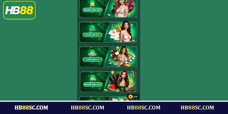 Game bài tại HB88 có những sảnh cược nào