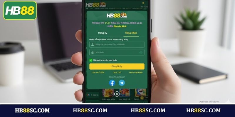 Hướng dẫn đăng nhập tài khoản HB88 trên điện thoại