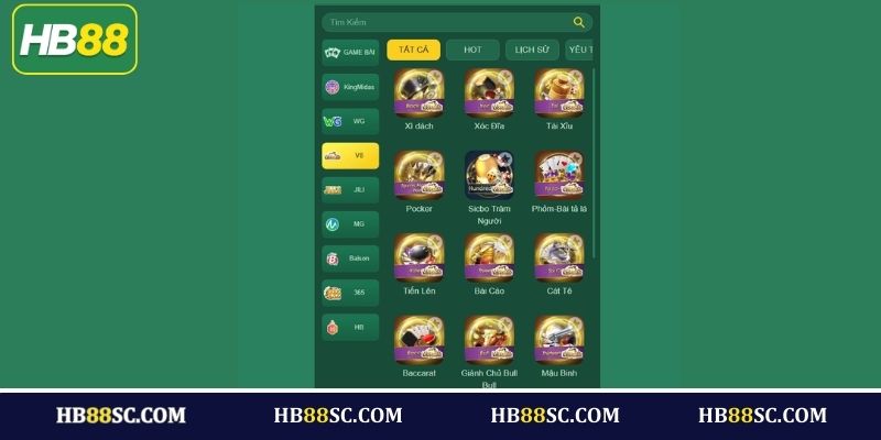 Top game bài HOT tại nhà cái HB88